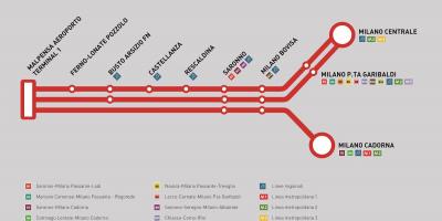 Malpensa express tren hartă