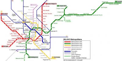 Milano hartă de metrou 2016