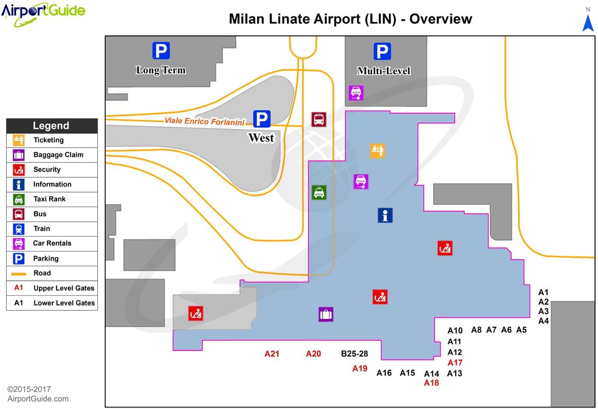 milano linate hartă