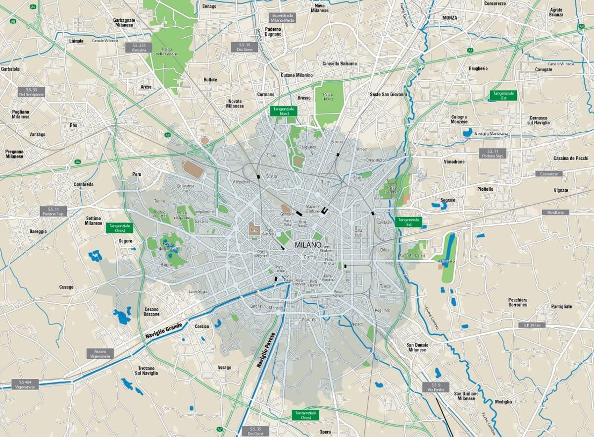 harta milano canale