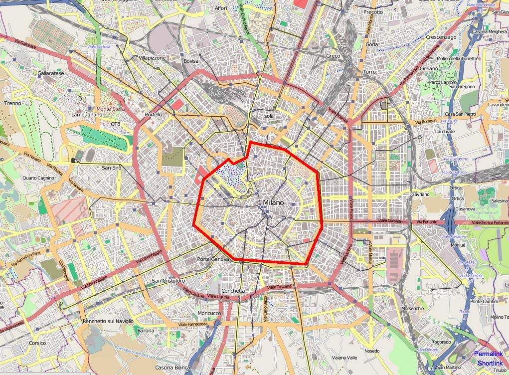 milan zona c arată hartă