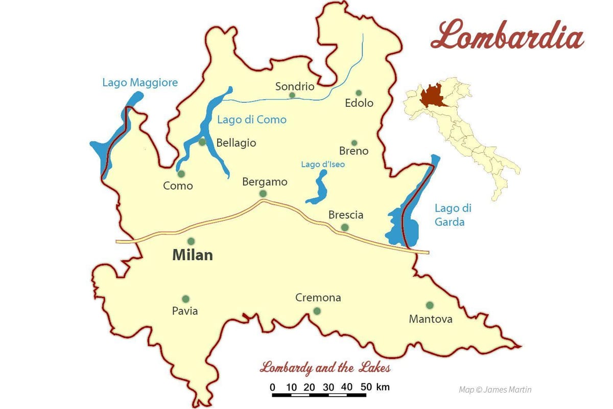 harta milano, lombardia