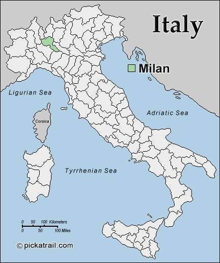 hartă milano hartă europa