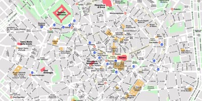 Harta centrală din milano, italia