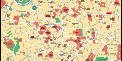 Milano, italia centrul orașului hartă