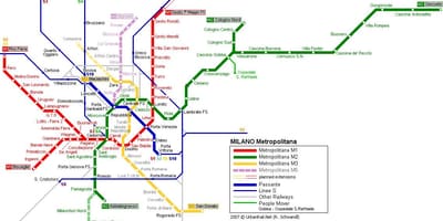 Milano hartă de metrou 2016