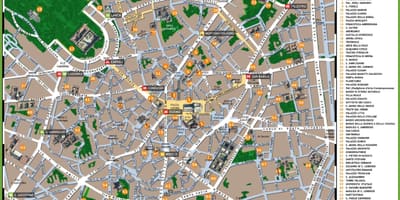 Milan harta obiectivelor turistice