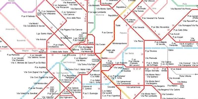 Tramvai hartă milano, italia